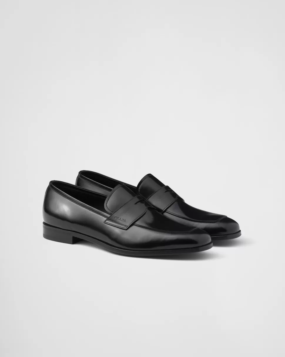 Flash Sale Prada Loafer Aus Gebürstetem Leder Schwarz