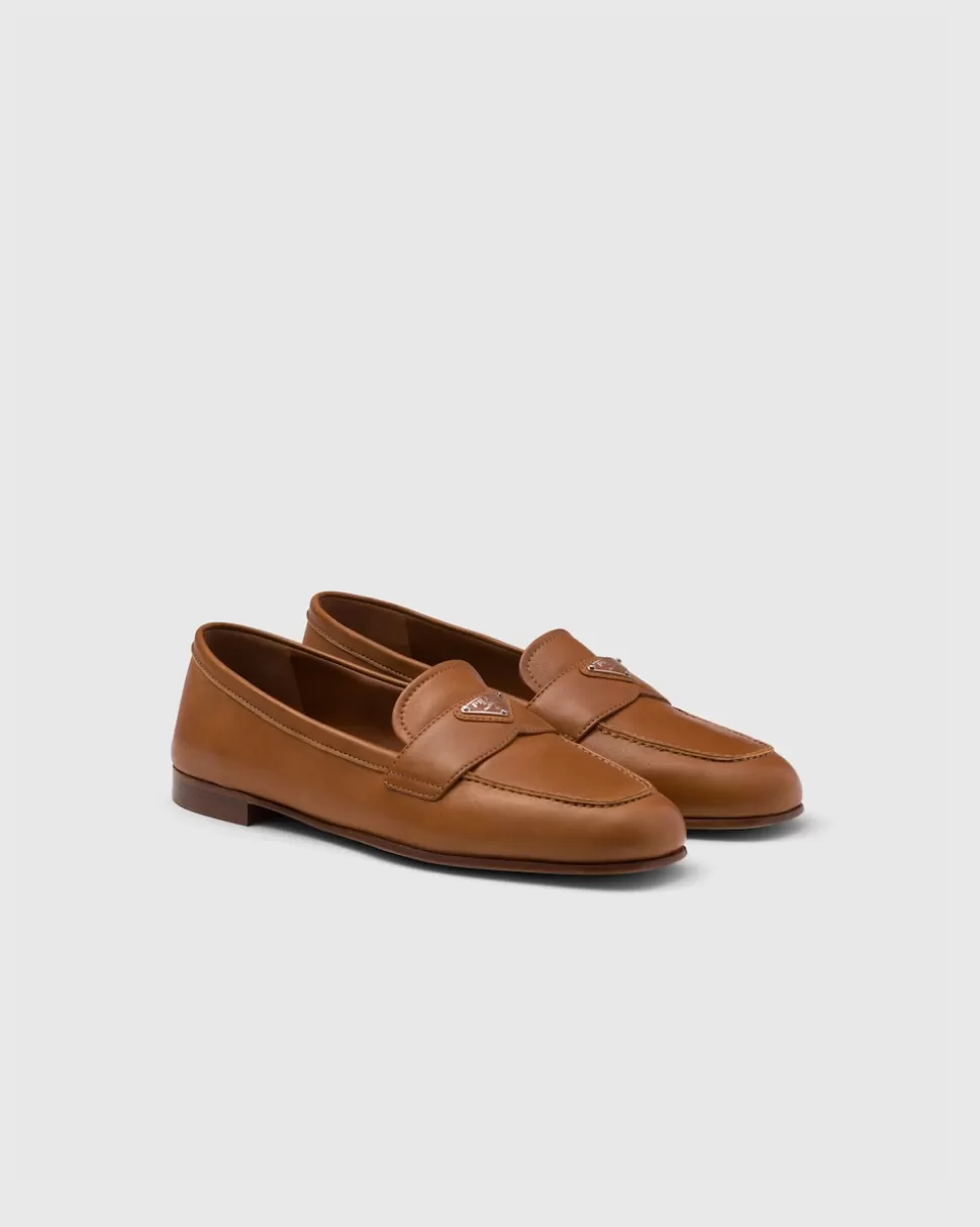 Outlet Prada Loafer Aus Nappa-leder Hellbraun