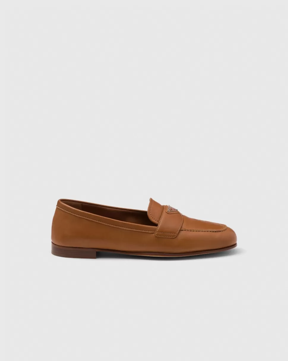 Outlet Prada Loafer Aus Nappa-leder Hellbraun