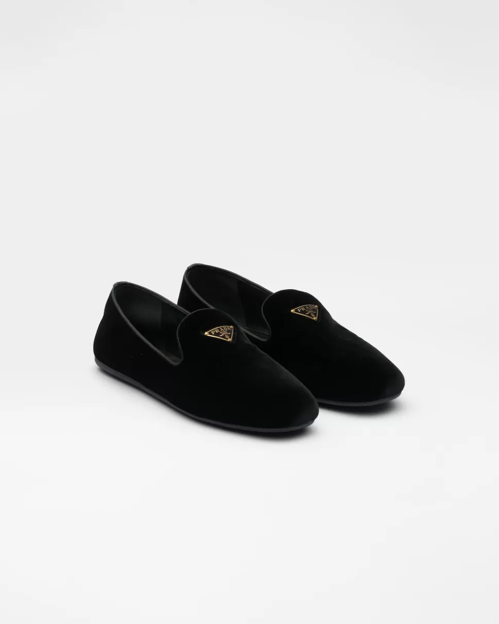 Flash Sale Prada Loafer Aus Samt Schwarz