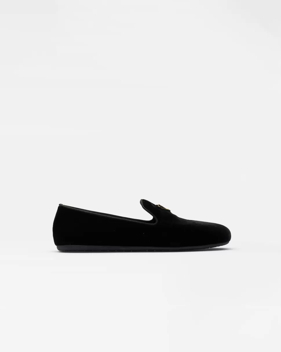 Flash Sale Prada Loafer Aus Samt Schwarz
