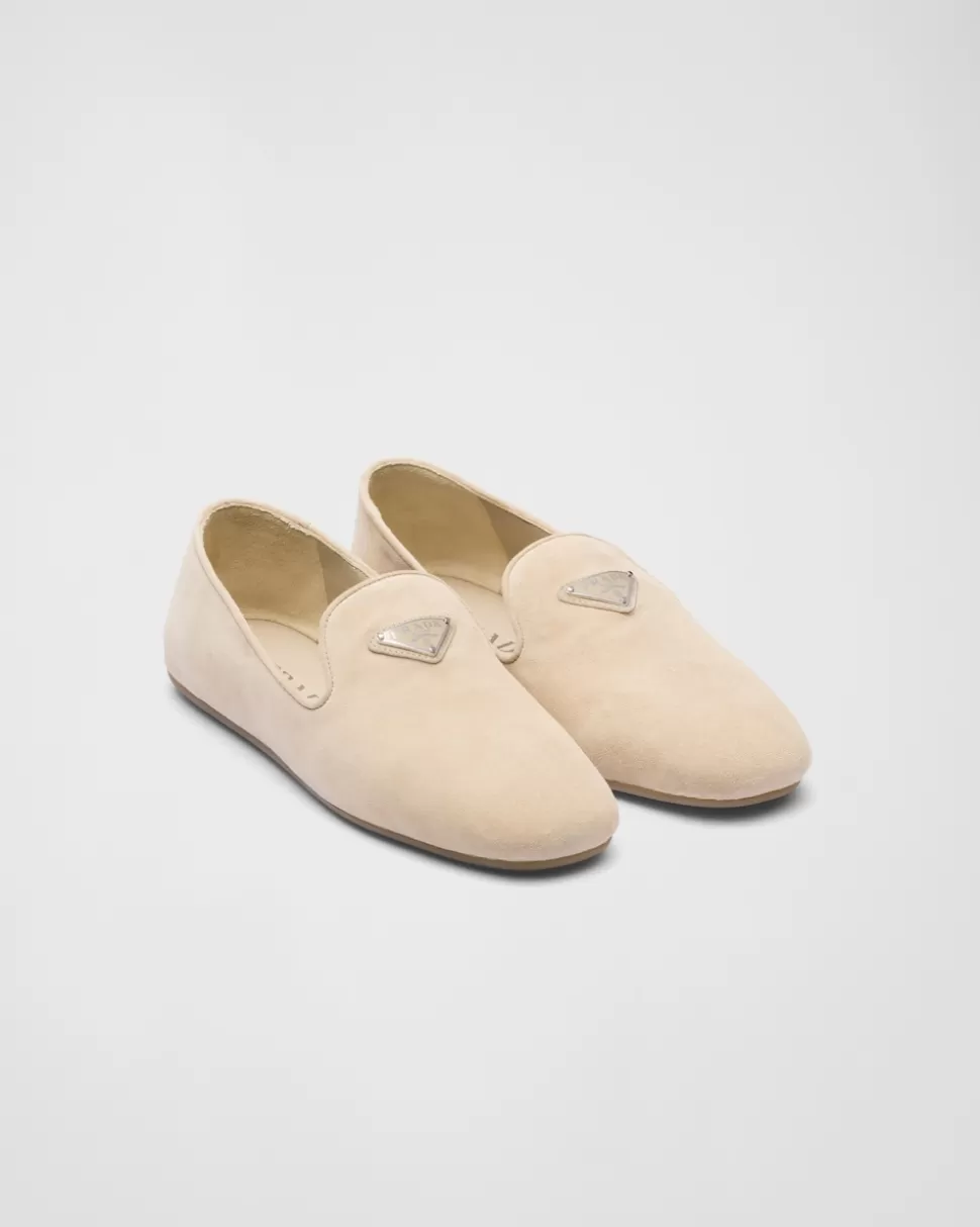 Online Prada Loafer Aus Wildleder Schwarz