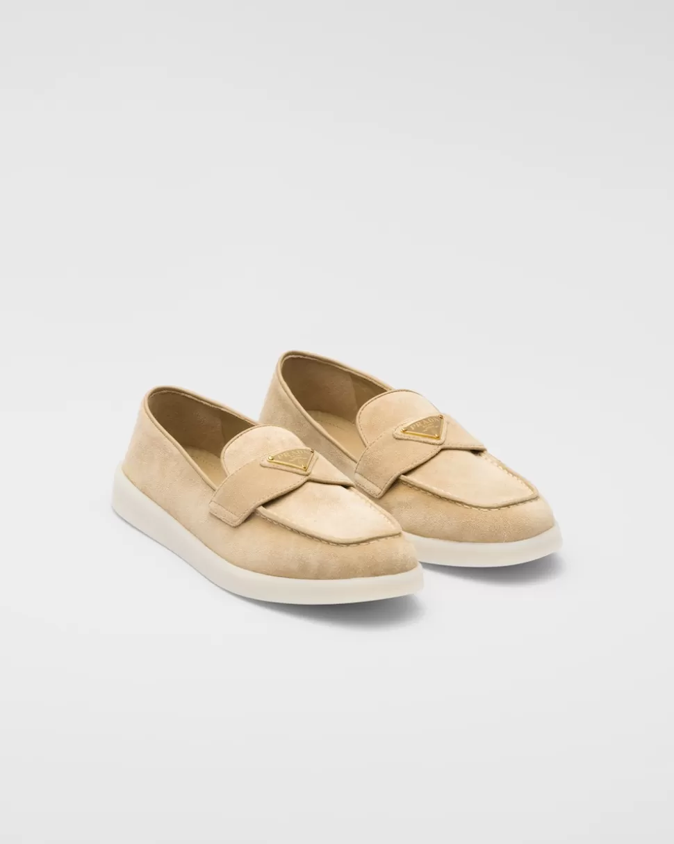 Online Prada Loafer Aus Wildleder Blau