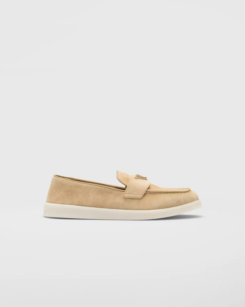 Online Prada Loafer Aus Wildleder Blau
