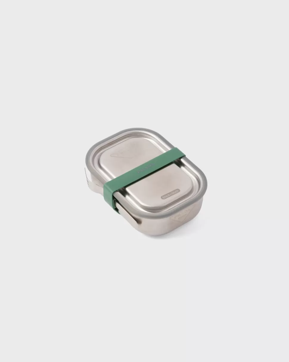 Fashion Prada Lunchbox Aus Edelstahl Stahlgrau