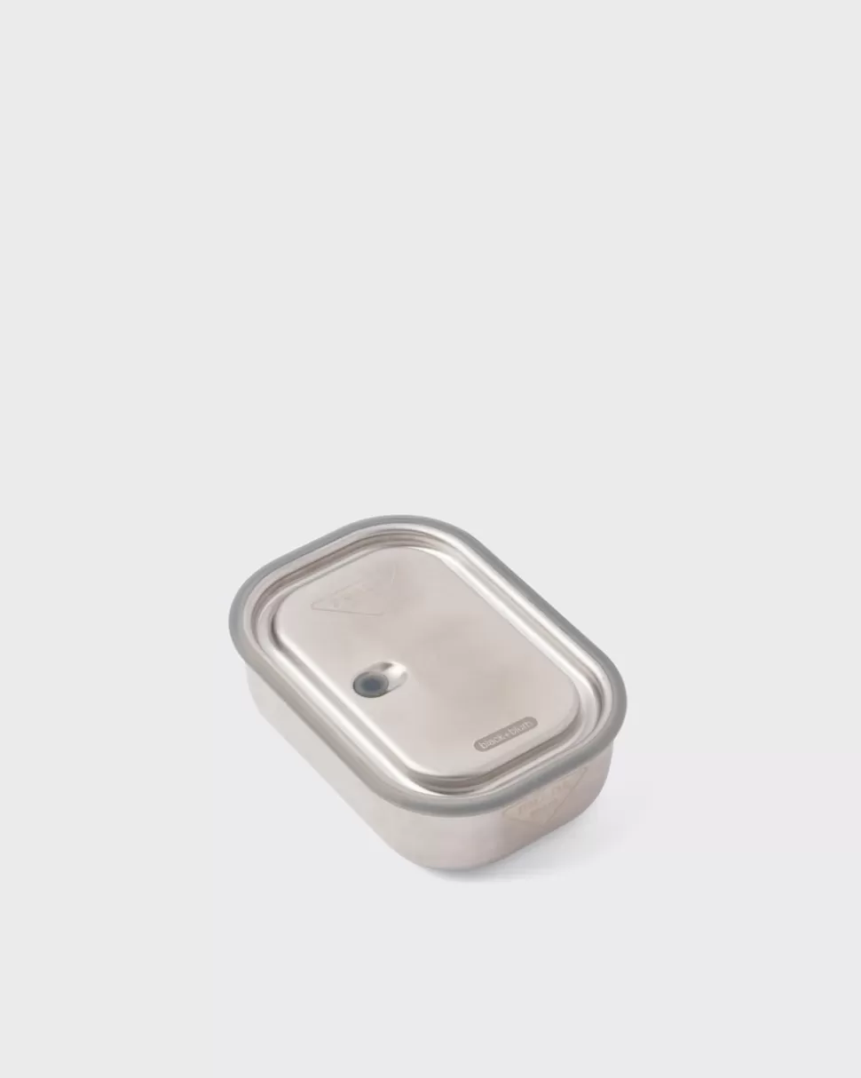 Fashion Prada Lunchbox Aus Edelstahl Stahlgrau
