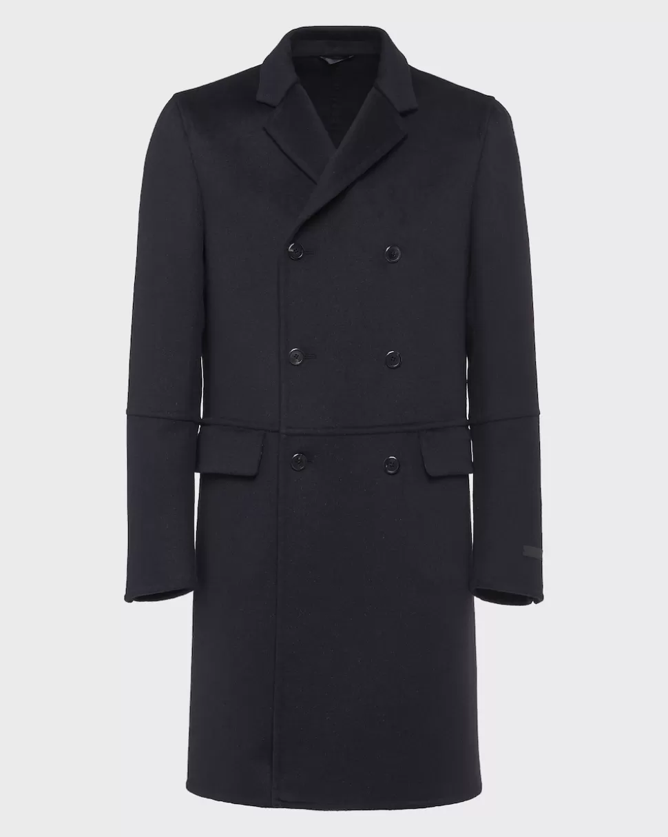Clearance Prada Mantel Aus Kaschgora Blau