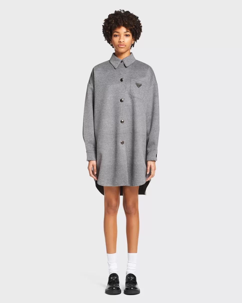 Store Prada Mantel Aus Kaschgora Schwarz