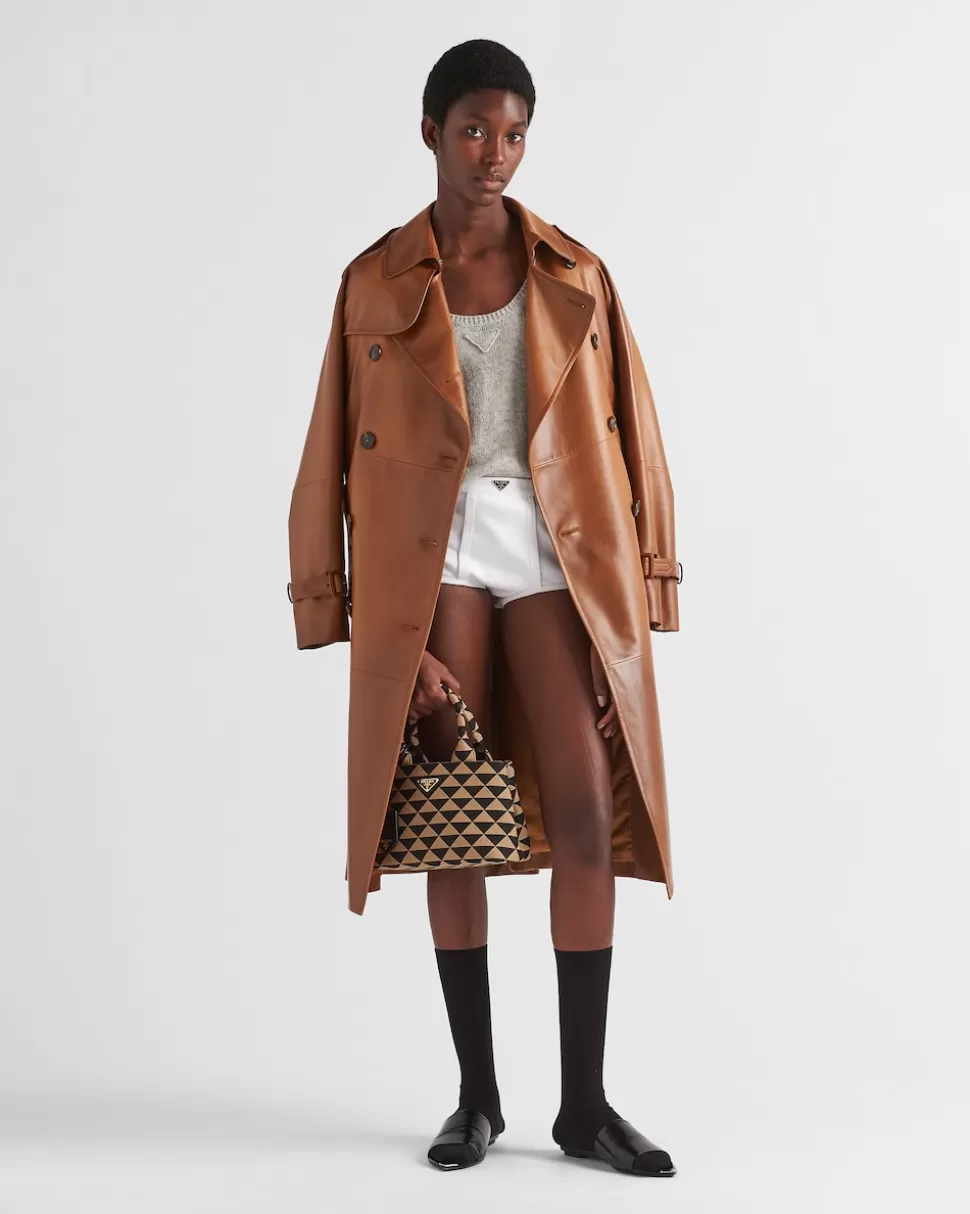 Fashion Prada Mantel Aus Nappa-leder Karamell