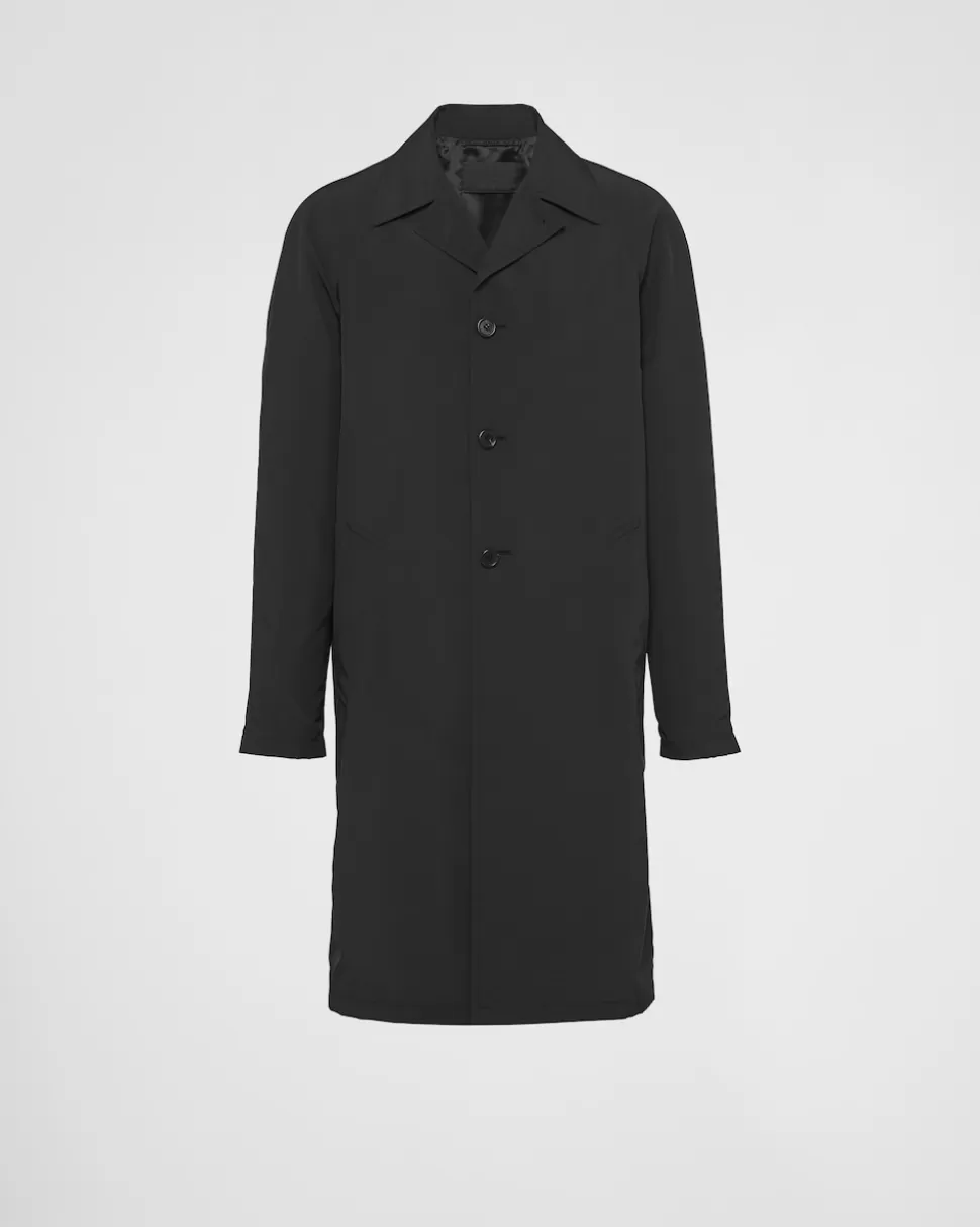 Clearance Prada Mantel Aus Wollgemisch Schwarz