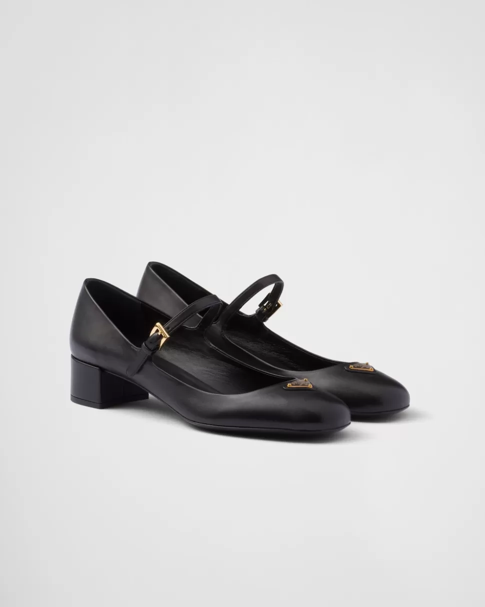 Sale Prada Mary-jane-pumps Aus Nappa-leder Schwarz