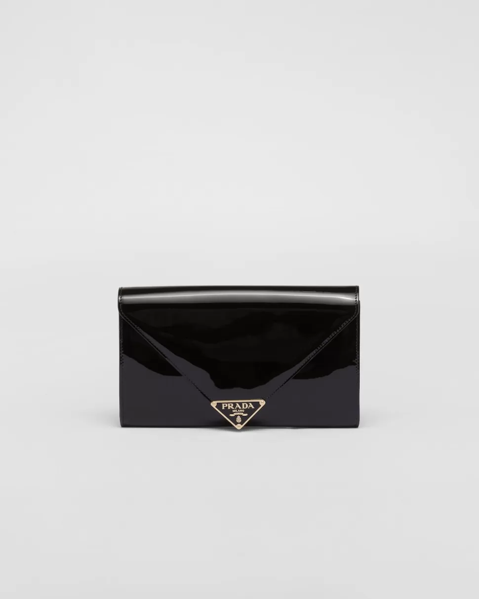Discount Prada Mini Bag Aus Lackleder Schwarz
