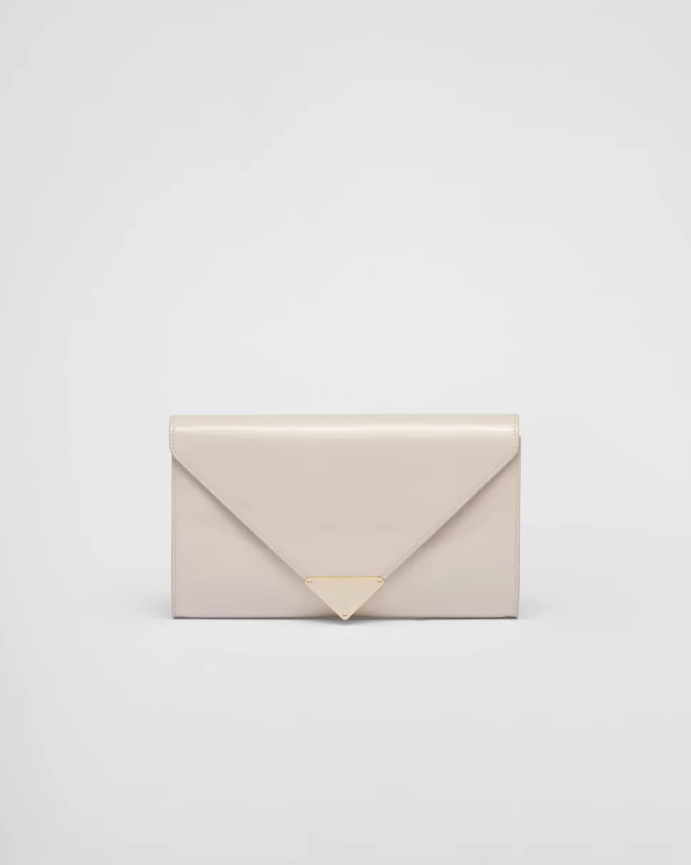 Discount Prada Mini Bag Aus Lackleder Schwarz