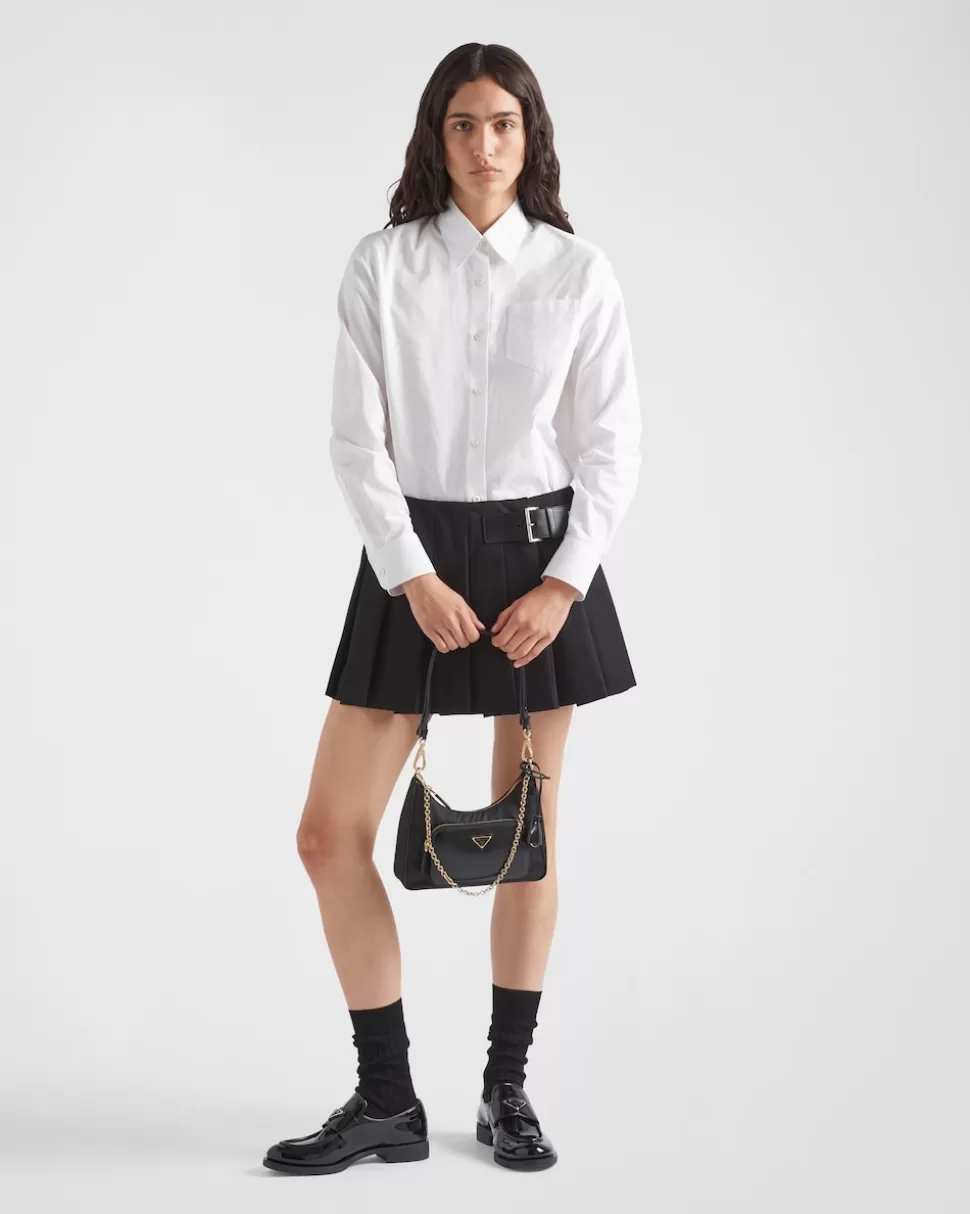 New Prada Mini Bag Aus Re-nylon Und Gebürstetem Leder Schwarz