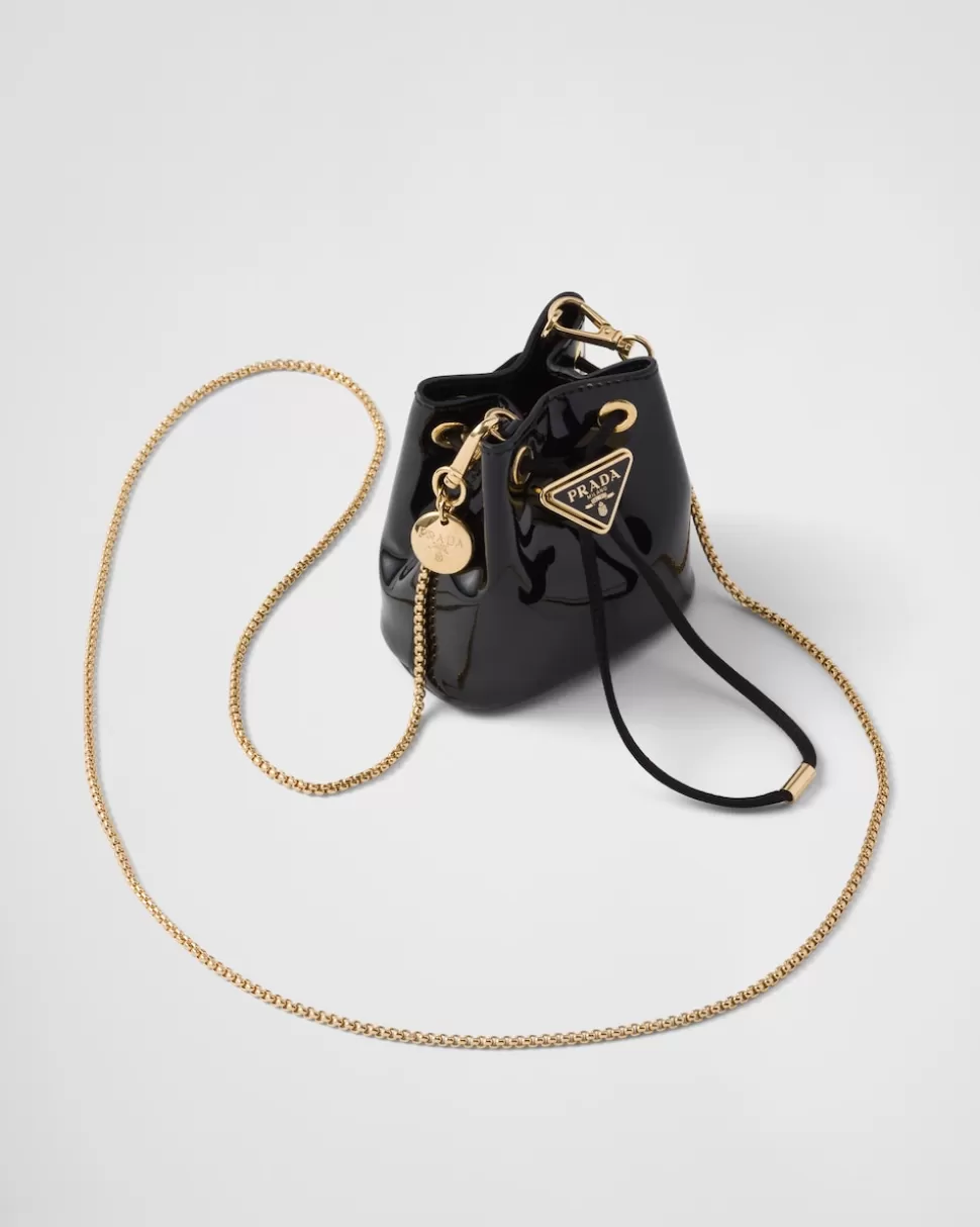 Best Sale Prada Mini-pouch Aus Lackleder Elfenbein