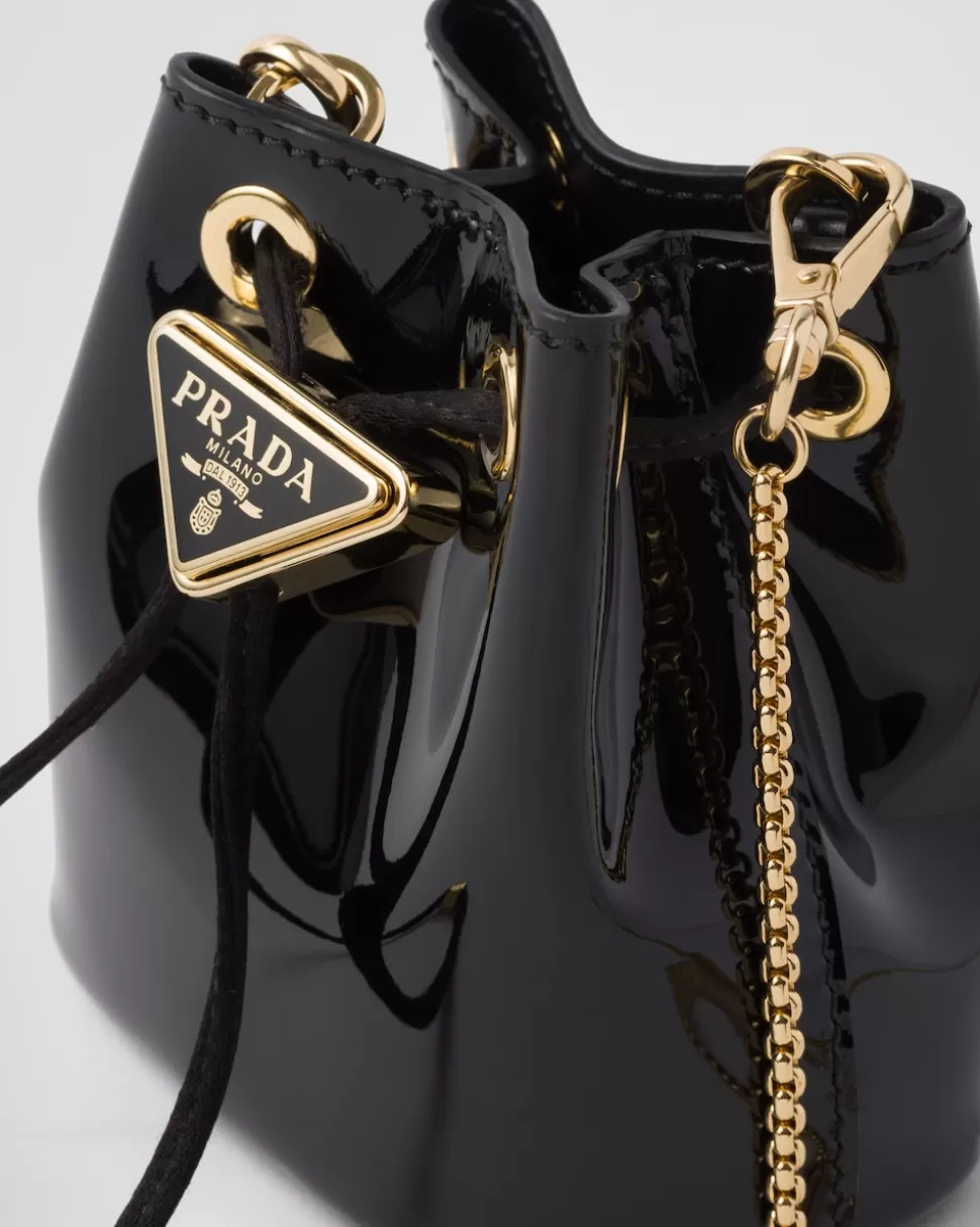 Best Sale Prada Mini-pouch Aus Lackleder Elfenbein