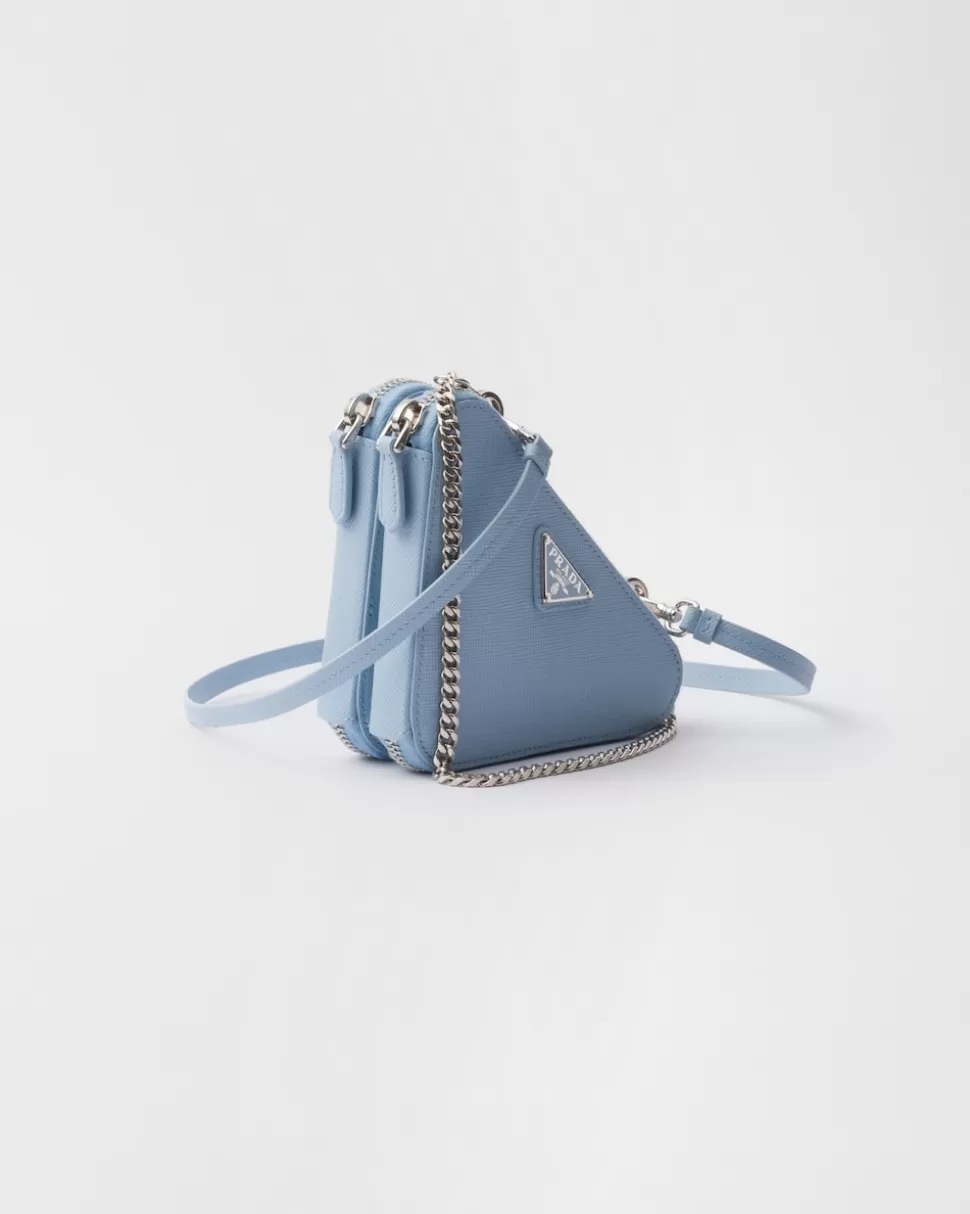 Shop Prada Mini-pouch Aus Saffiano-leder Schwarz