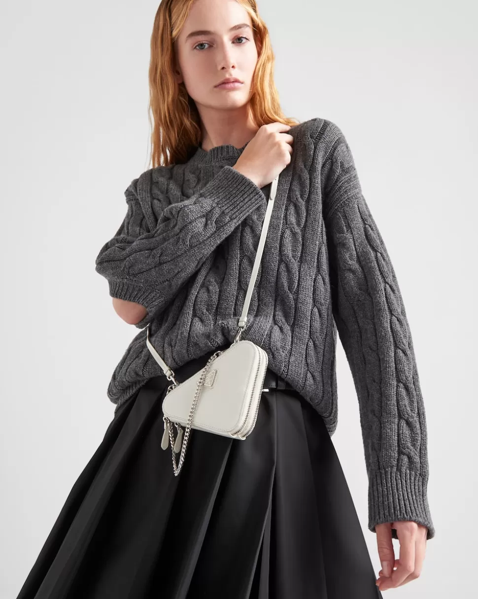 Discount Prada Mini-pouch Aus Saffiano-leder Schwarz