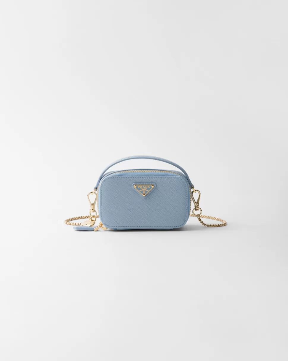 Sale Prada Mini-pouch Aus Saffiano-leder Schwarz