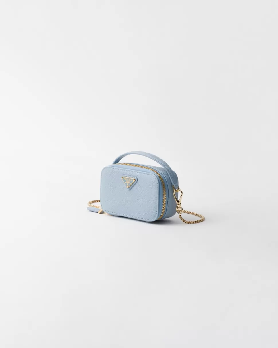 Sale Prada Mini-pouch Aus Saffiano-leder Schwarz