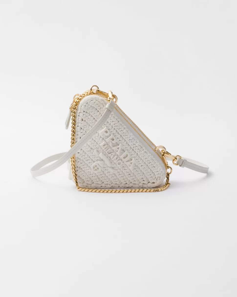 Sale Prada Mini-pouch Aus Webstoff Weiss