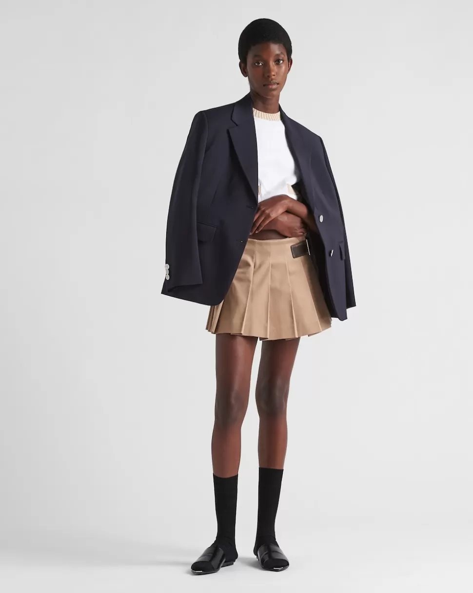 Shop Prada Minirock Aus Gabardine Khaki