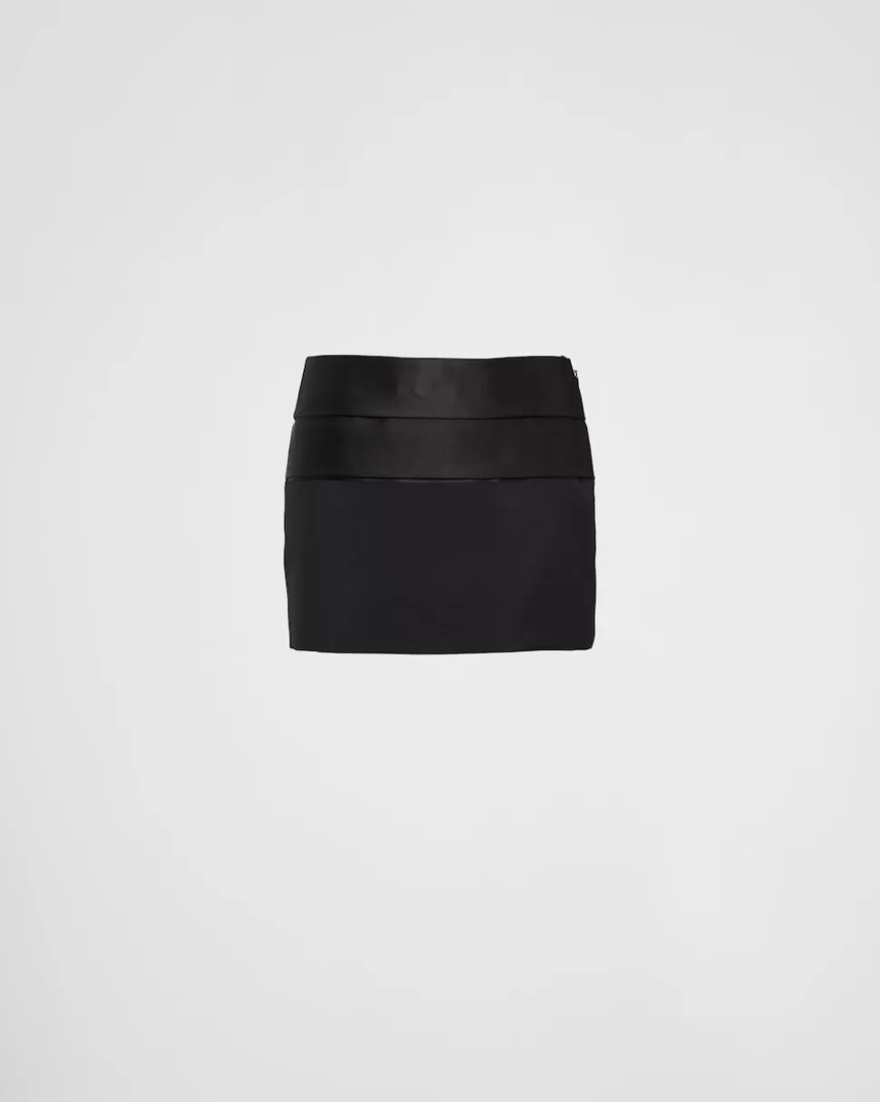 Shop Prada Minirock Aus Kid Mohair Und Satin Schwarz
