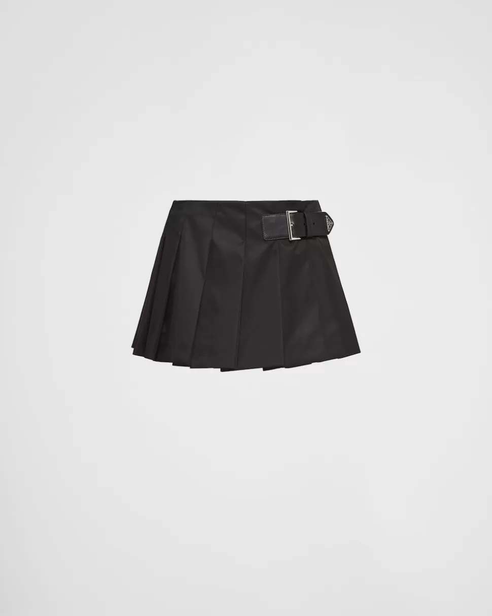 Cheap Prada Minirock Aus Re-nylon Mit Falten Schwarz