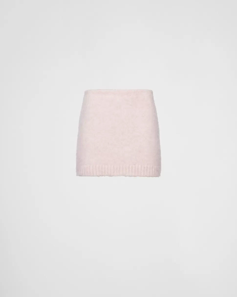 Sale Prada Minirock Aus Shetlandwolle Ringelblume