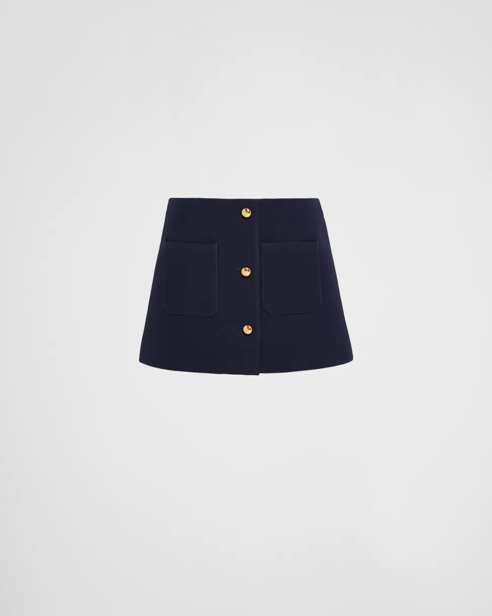 Store Prada Minirock Aus Tricotine Blau