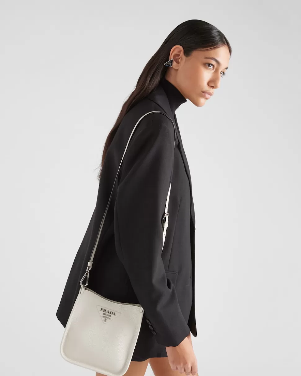 Discount Prada Mini-schultertasche Aus Leder Schwarz