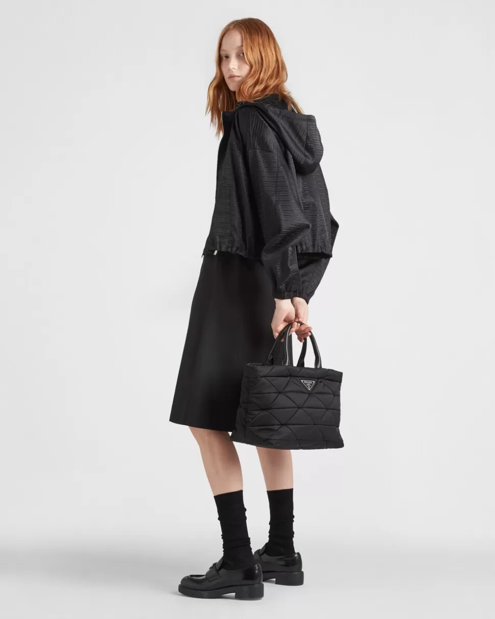 Store Prada Mittelgroße Gepolsterte Tote Bag Aus Re-nylon Schwarz