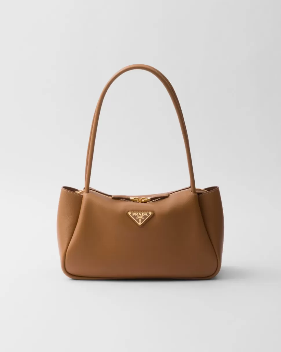 Best Sale Prada Mittelgroße Handtasche Aus Leder Schwarz