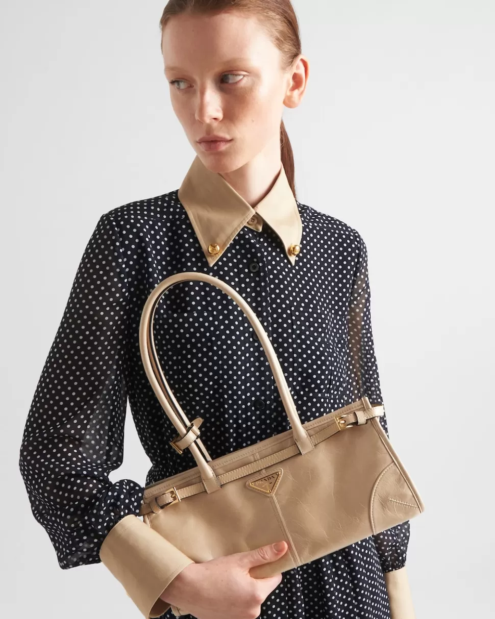 Flash Sale Prada Mittelgroße Handtasche Aus Leder Schwarz