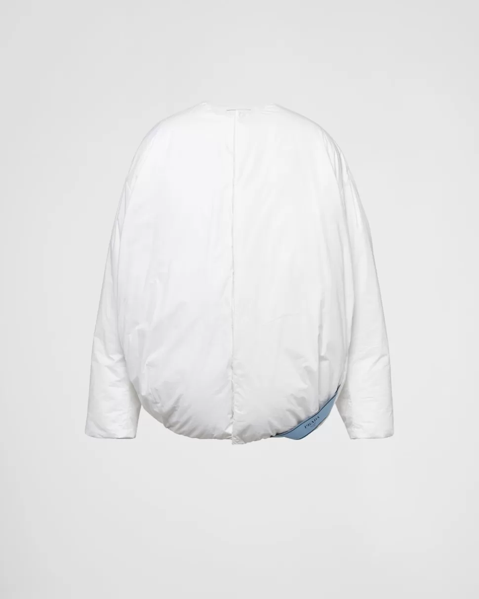 Sale Prada Mittelschwere Daunenjacke Aus Baumwolle Weiss