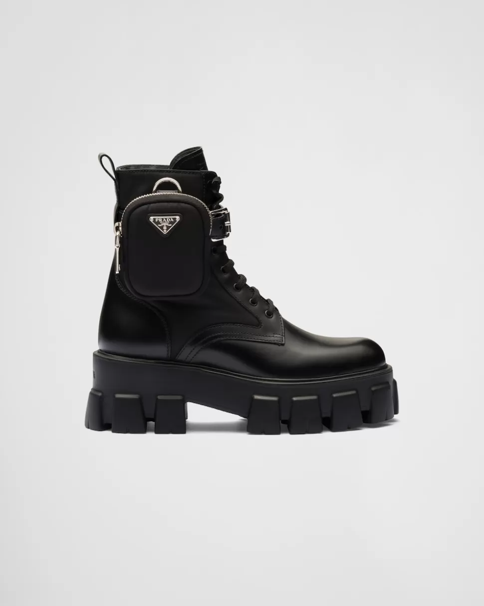Hot Prada Monolith Combat Boots Aus Leder Und Re-nylon Schwarz