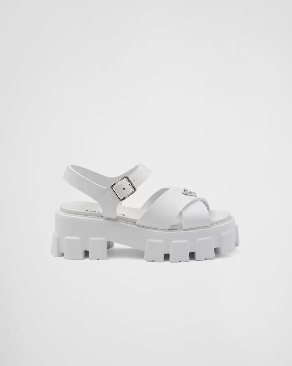 Store Prada Monolith Sandalen Aus Gummi Schwarz