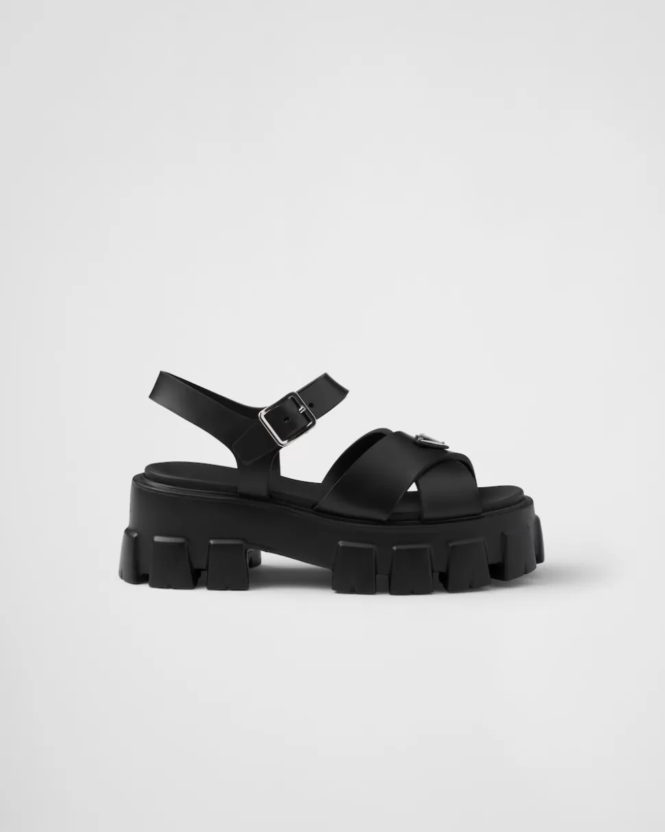 Online Prada Monolith Sandalen Aus Gummi Schwarz