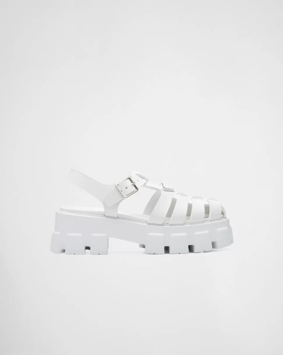 Flash Sale Prada Monolith Sandalen Aus Gummi Schwarz