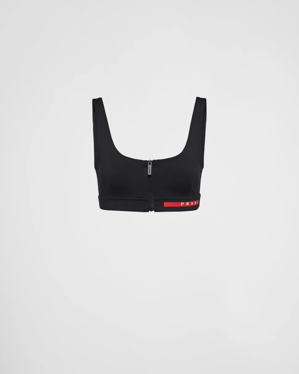 Sale Prada Oberteil Aus Double Jersey Schwarz