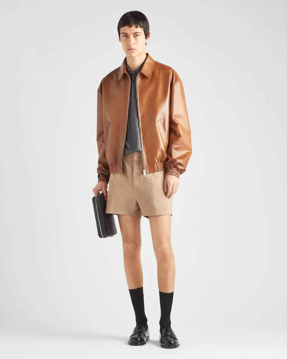 Cheap Prada Oversize-bomberjacke Aus Nappa-leder Karamell