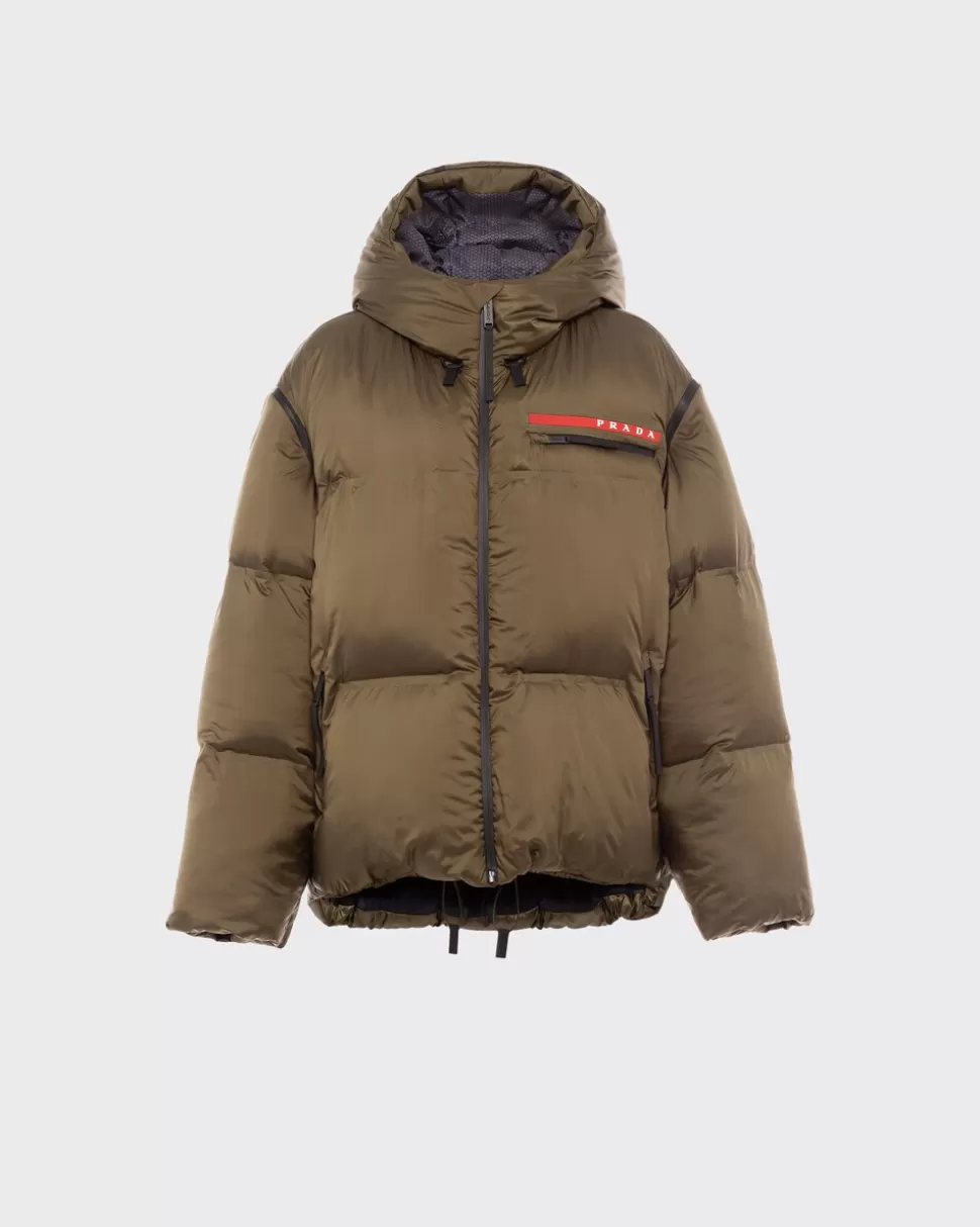 Clearance Prada Oversize-daunenjacke Aus Technischem Nylon Militärgrün
