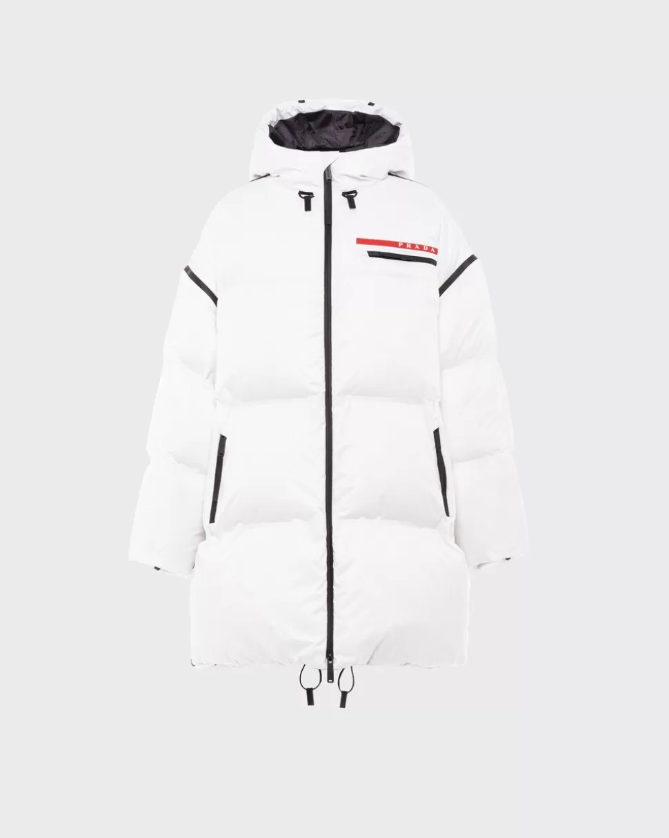 Hot Prada Oversize-daunenmantel Aus Technischem Re-nylon Weiss