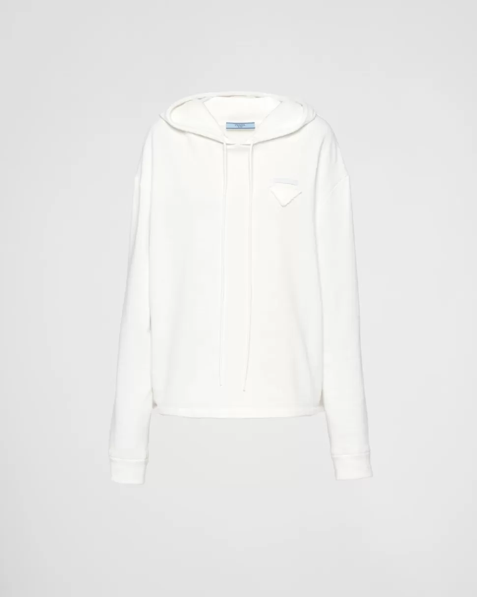 Store Prada Oversize-kapuzenpullover Weiss