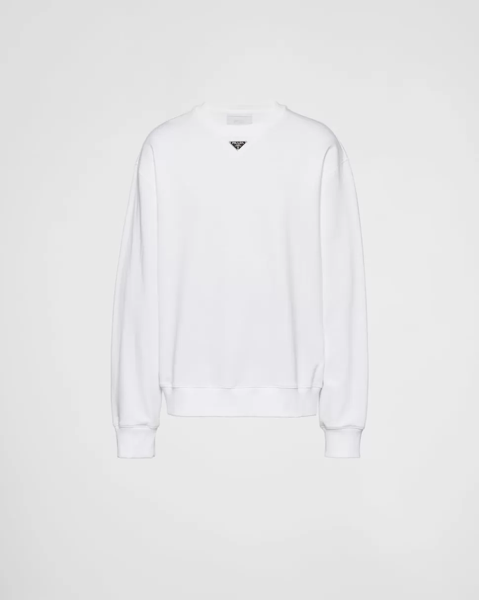 Best Prada Oversize-sweatshirt Aus Baumwolle Mit Triangolo-logo Schwarz