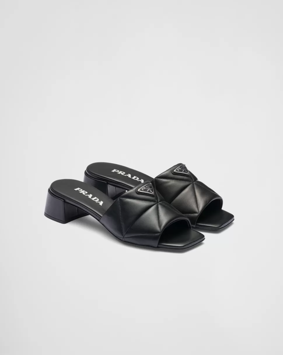Hot Prada Pantoletten Aus Gestepptem Nappa-leder Schwarz