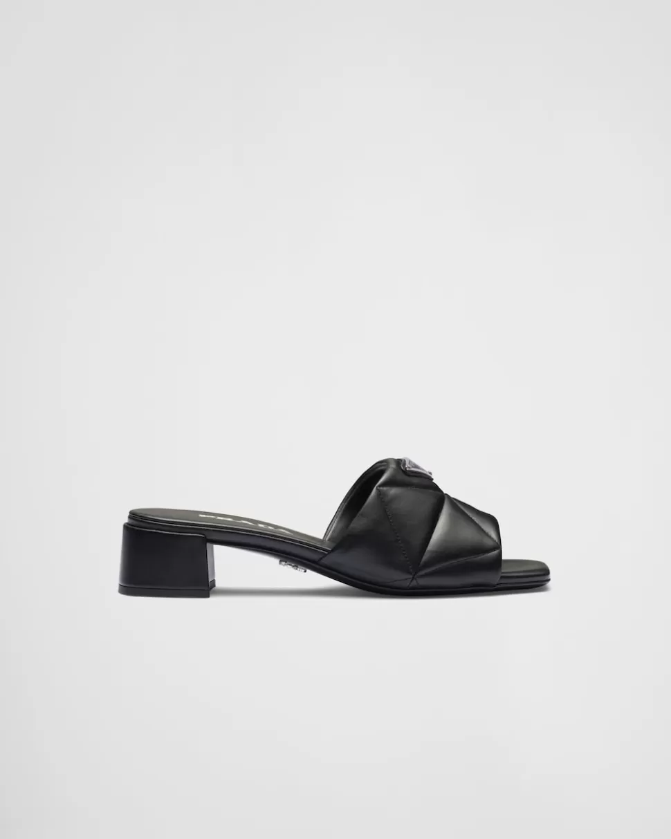 Hot Prada Pantoletten Aus Gestepptem Nappa-leder Schwarz