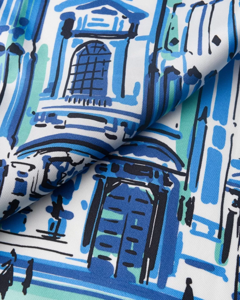 Best Prada Pittoresque Mailand-print 90 Seidentuch Burgunderrot