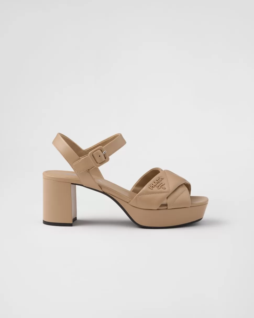 Hot Prada Plateausandalen Aus Gestepptem Nappa-leder Schwarz