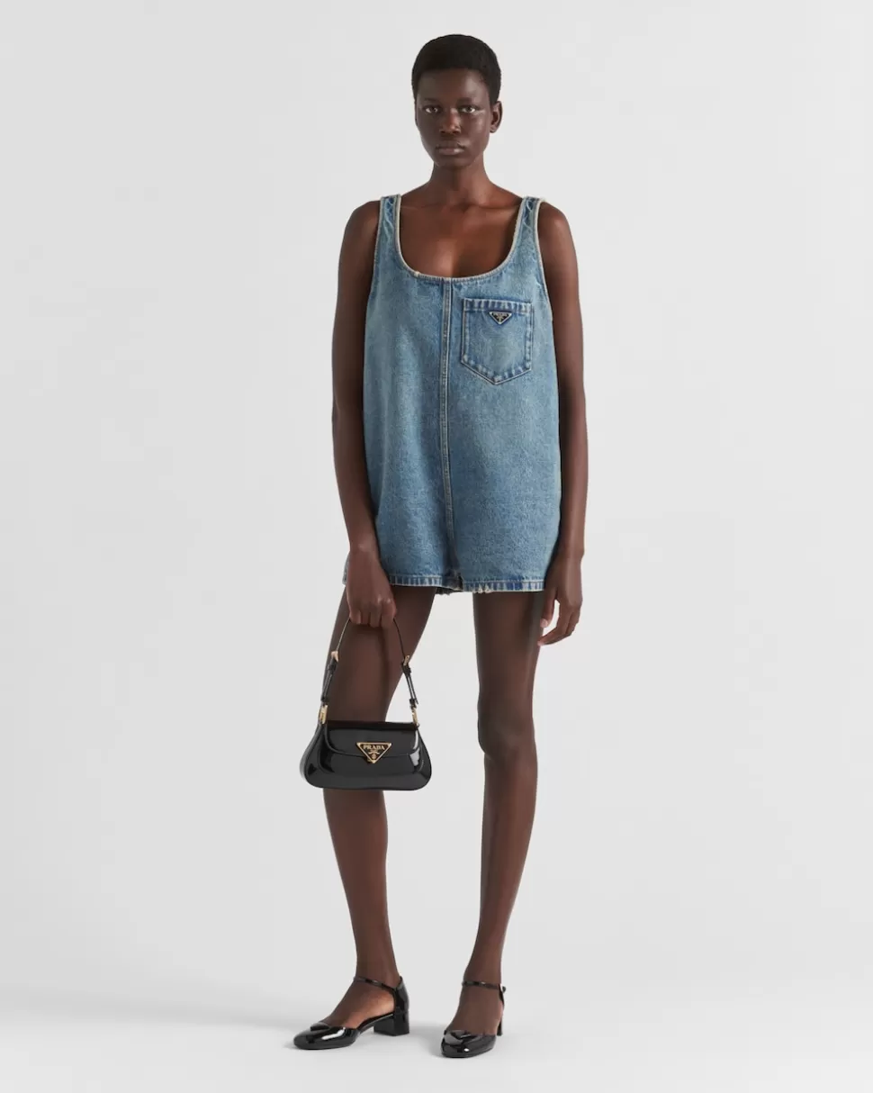 Discount Prada Playsuit Aus Denim MITTELBLAU